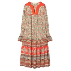 TORY BURCH Legacy Paisley Printed Tunic Midi‎ Dress